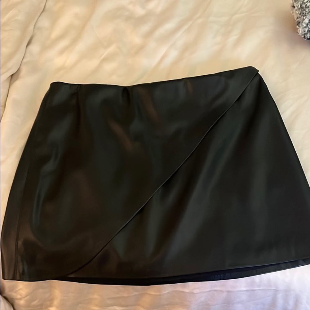 Alice + Olivia Black Wrap Mini Skirt